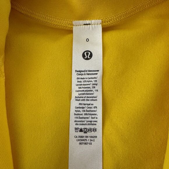 Lululemon Define Jacket Luon Maize Yellow Women’s Size 0 Full Zip Yoga Gym NWT - Picture 7 of 11